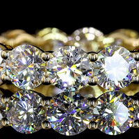14K Yellow Gold 4.20 Carats Eternity Band with Round Brilliant Cut Lab Grown Diamonds - E-F Color, VS Clarity, 16 Stones - Covaloro Fine Jewelry