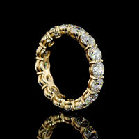 14K Yellow Gold 4.20 Carats Eternity Band with Round Brilliant Cut Lab Grown Diamonds - E-F Color, VS Clarity, 16 Stones - Covaloro Fine Jewelry