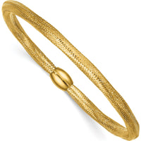 14K Yellow Gold 4.25mm Polished Flexible Mesh Slip-On Stretch Bracelet by 0