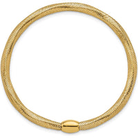 14K Yellow Gold 4.25mm Polished Flexible Mesh Slip-On Stretch Bracelet by 0