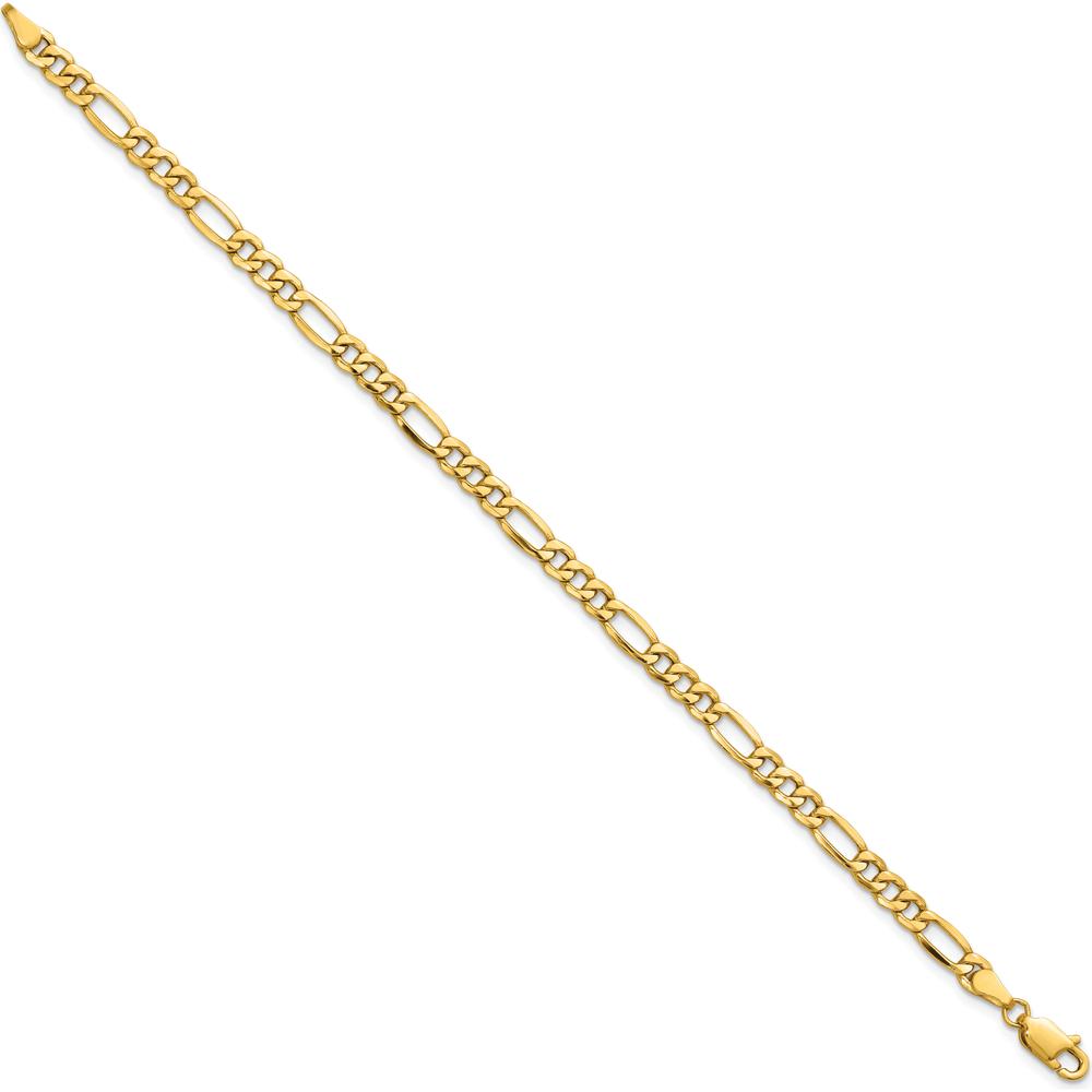 14K Yellow Gold 4.2mm Semi-Solid Figaro Chain Anklet - 9-inch Length by Oro Pregiato