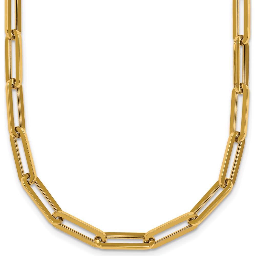 14K Yellow Gold 4.35mm Paperclip Link Necklace - 18" by 0