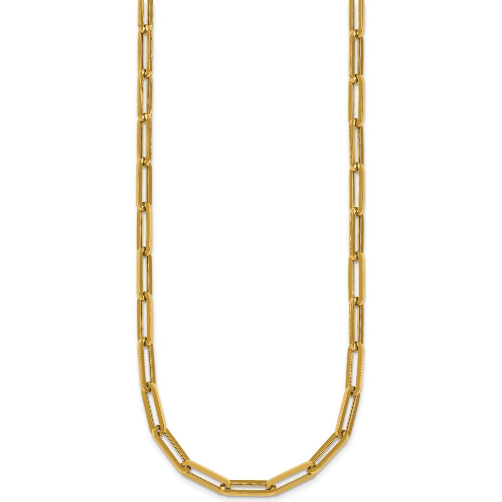 14K Yellow Gold 4.35mm Paperclip Link Necklace - 18" by 0