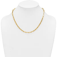 14K Yellow Gold 4.35mm Paperclip Link Necklace - 18" by 0