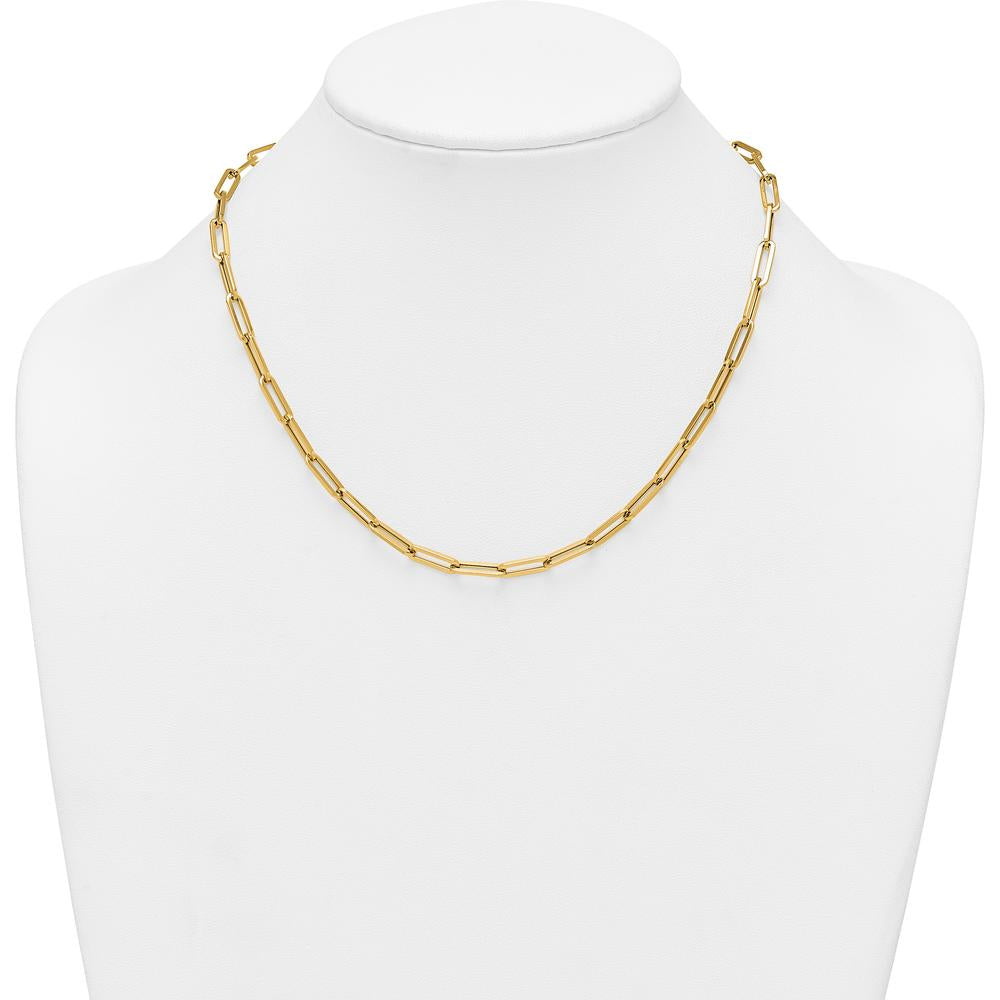14K Yellow Gold 4.35mm Paperclip Link Necklace - 18" by 0