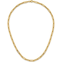 14K Yellow Gold 4.35mm Paperclip Link Necklace - 18" by 0