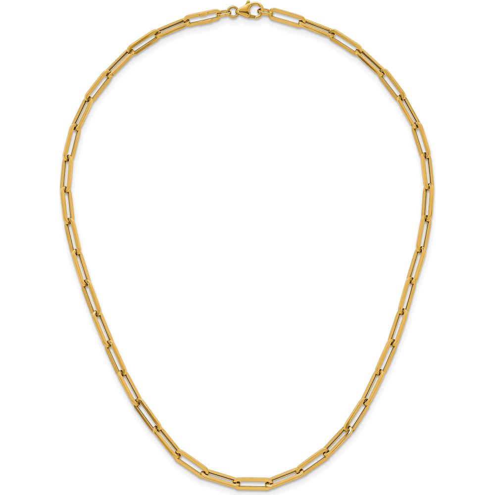 14K Yellow Gold 4.35mm Paperclip Link Necklace - 18" by 0