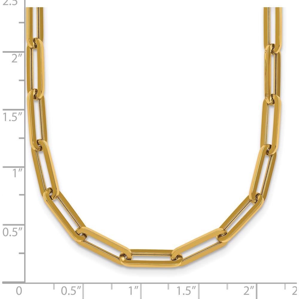 14K Yellow Gold 4.35mm Paperclip Link Necklace - 18" by 0