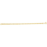 14K Yellow Gold 4.3mm Silk Rope Chain Bracelet with Lobster Clasp - 8" by Orozza Fine Jewelry