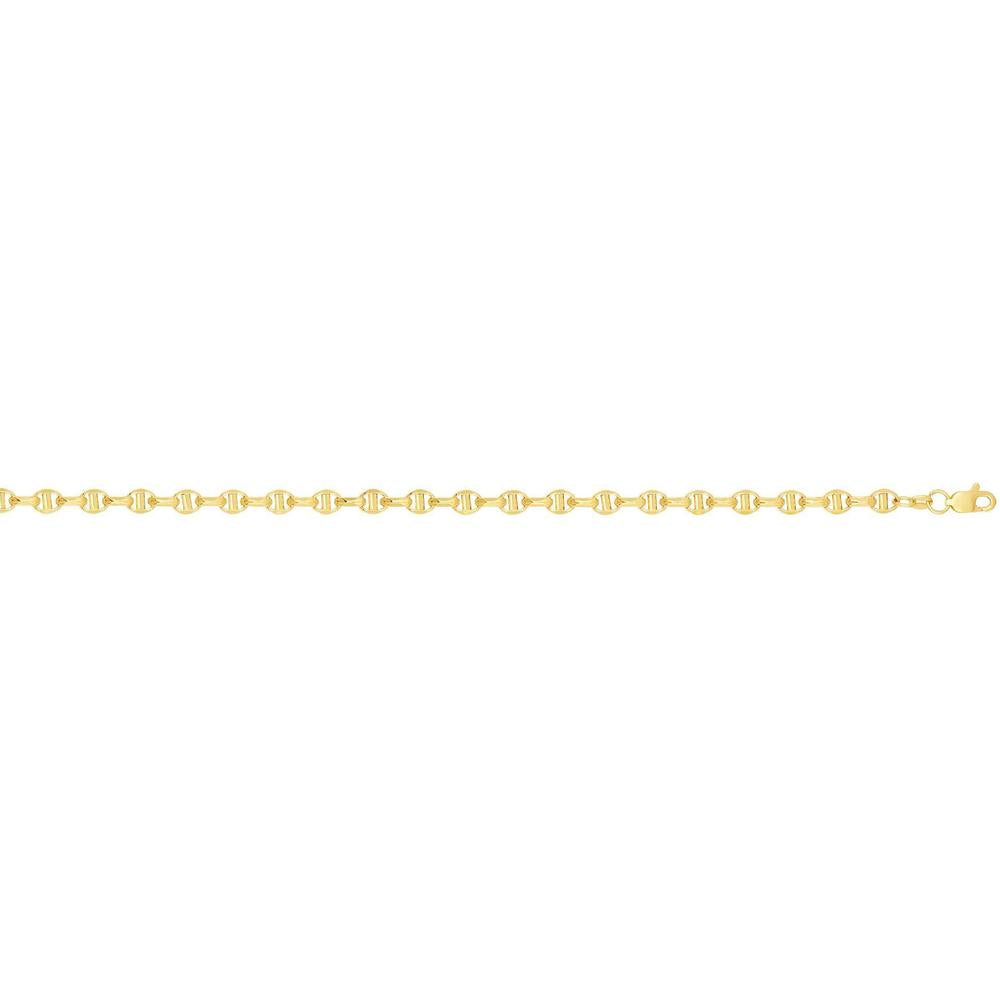 14K Yellow Gold 4.5mm Anchor Chain Necklace with Lobster Clasp - 20" by Orozza Fine Jewelry
