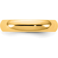 14K Yellow Gold 4.5mm Comfort Fit Domed Wedding Band - Polished Finish by Luciano & Cie