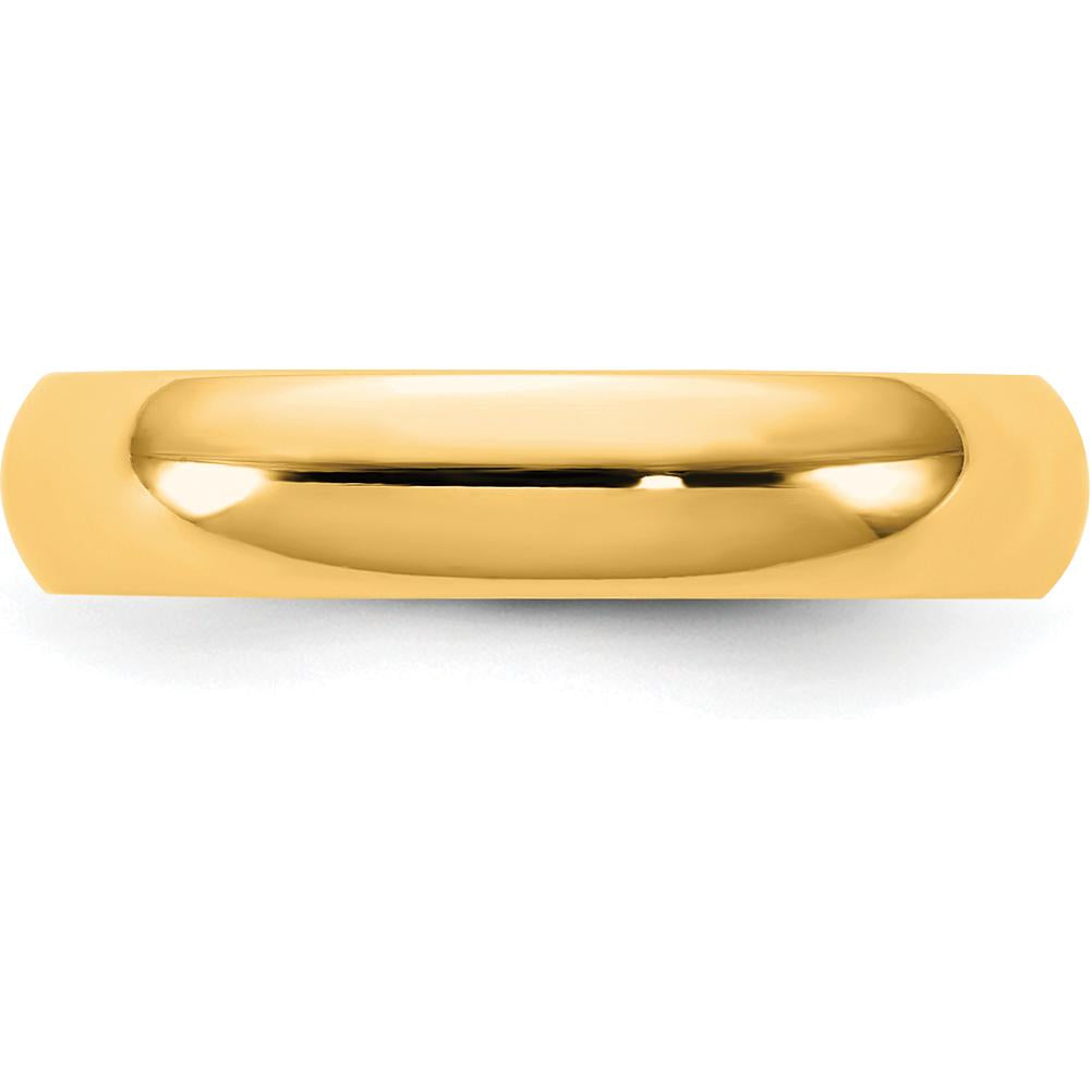 14K Yellow Gold 4.5mm Comfort Fit Domed Wedding Band - Polished Finish by Luciano & Cie