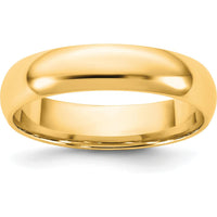 14K Yellow Gold 4.5mm Comfort Fit Domed Wedding Band - Unisex Size 9 by Luciano & Cie