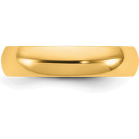 14K Yellow Gold 4.5mm Comfort Fit Domed Wedding Band - Unisex Size 9 by Luciano & Cie