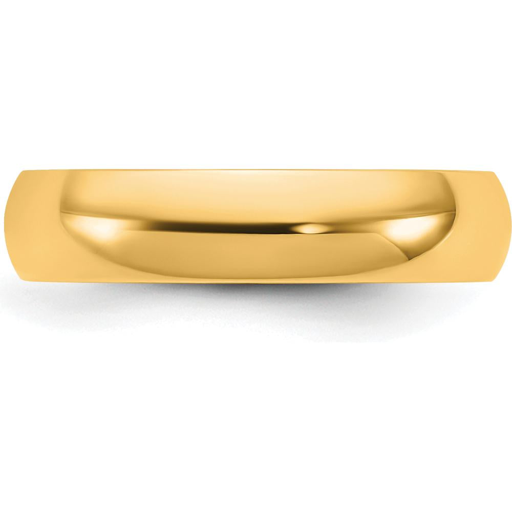14K Yellow Gold 4.5mm Comfort Fit Domed Wedding Band - Unisex Size 9 by Luciano & Cie