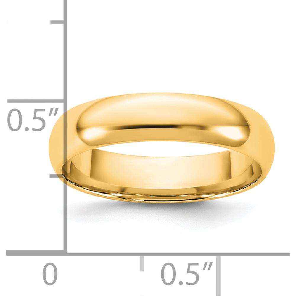 14K Yellow Gold 4.5mm Comfort Fit Wedding Band for Men and Women - Domed Profile, Polished Finish by Luciano & Cie