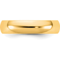 14K Yellow Gold 4.5mm Domed Half Round Band - Unisex Ring by Luciano & Cie