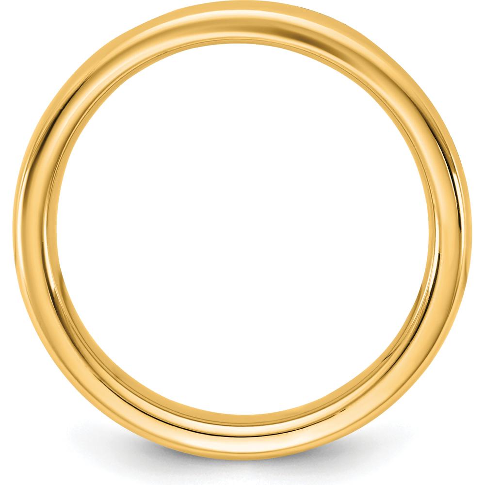 14K Yellow Gold 4.5mm European Comfort Fit Band - Polished Domed Wedding Ring Size 8 by Luciano & Cie