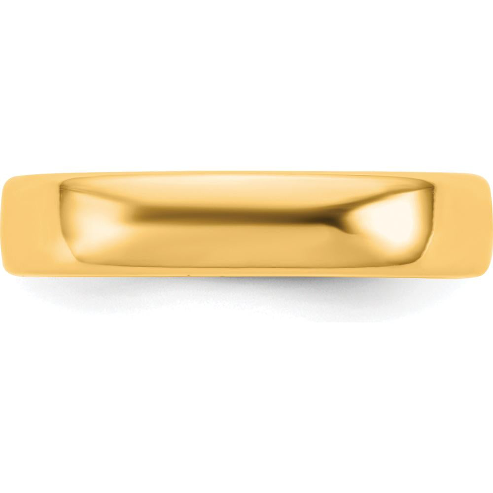 14K Yellow Gold 4.5mm European Comfort Fit Band - Polished Domed Wedding Ring Size 8 by Luciano & Cie