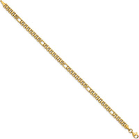 14K Yellow Gold 4.5mm Fancy Link Bracelet - 7.5" Length by 0