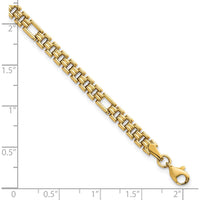14K Yellow Gold 4.5mm Fancy Link Bracelet - 7.5" Length by 0