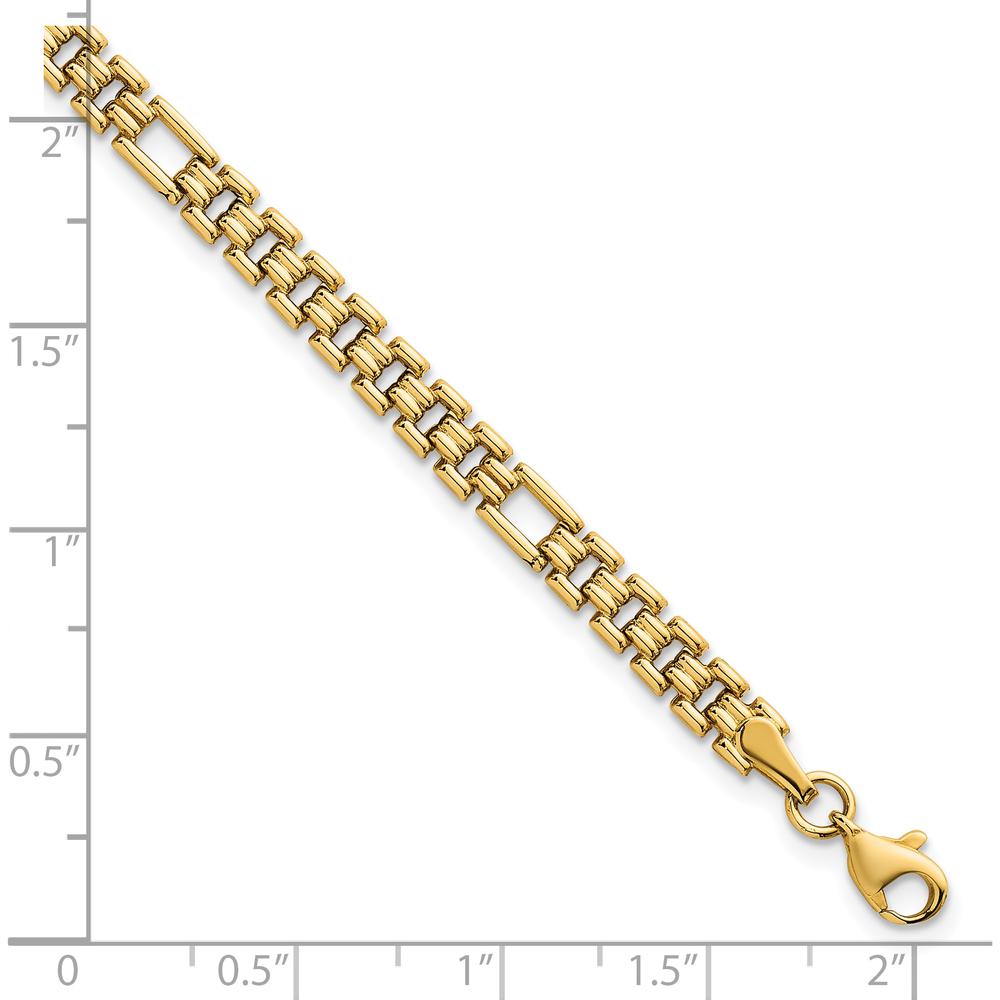 14K Yellow Gold 4.5mm Fancy Link Bracelet - 7.5" Length by 0