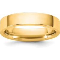 14K Yellow Gold 4.5mm Flat Comfort Fit Wedding Band - Unisex, Polished Finish by Luciano & Cie