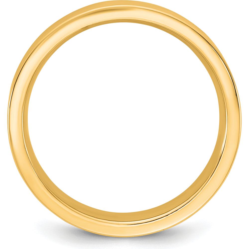 14K Yellow Gold 4.5mm Flat Comfort Fit Wedding Band - Unisex, Polished Finish by Luciano & Cie
