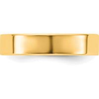14K Yellow Gold 4.5mm Flat Comfort Fit Wedding Band - Unisex, Polished Finish by Luciano & Cie