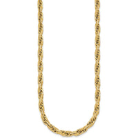 14K Yellow Gold 4.5mm Flat Rope Chain Necklace - 18.25" Length by 0