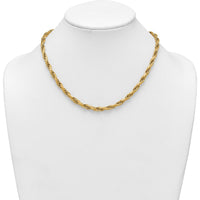 14K Yellow Gold 4.5mm Flat Rope Chain Necklace - 18.25" Length by 0