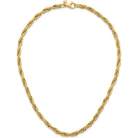14K Yellow Gold 4.5mm Flat Rope Chain Necklace - 18.25" Length by 0