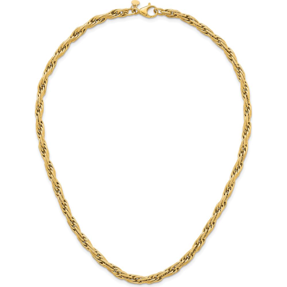 14K Yellow Gold 4.5mm Flat Rope Chain Necklace - 18.25" Length by 0