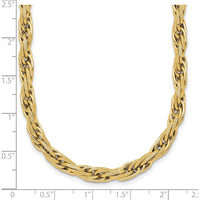 14K Yellow Gold 4.5mm Flat Rope Chain Necklace - 18.25" Length by 0