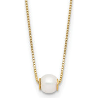 14K Yellow Gold 4-5mm Freshwater Cultured Pearl Necklace - 18" by Monteluci Fine Jewelry