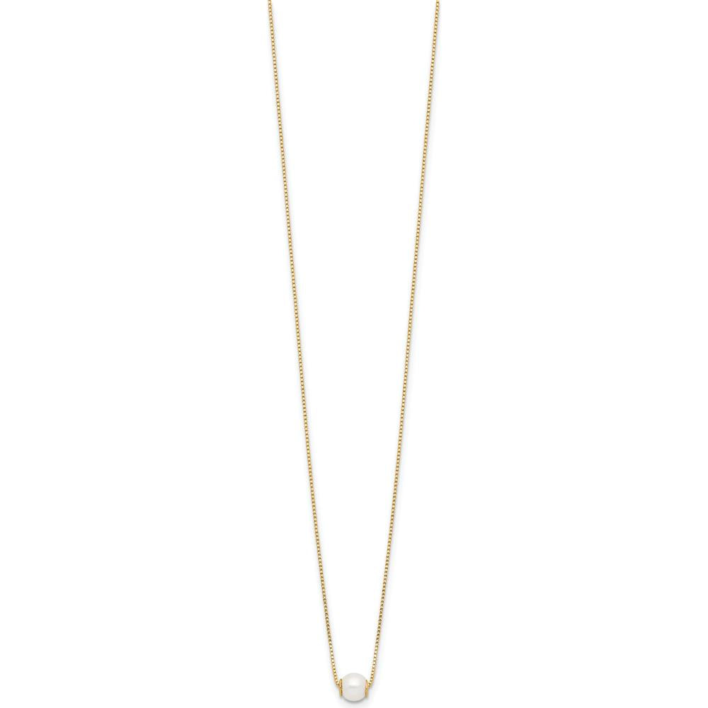 14K Yellow Gold 4-5mm Freshwater Cultured Pearl Necklace - 18" by Monteluci Fine Jewelry