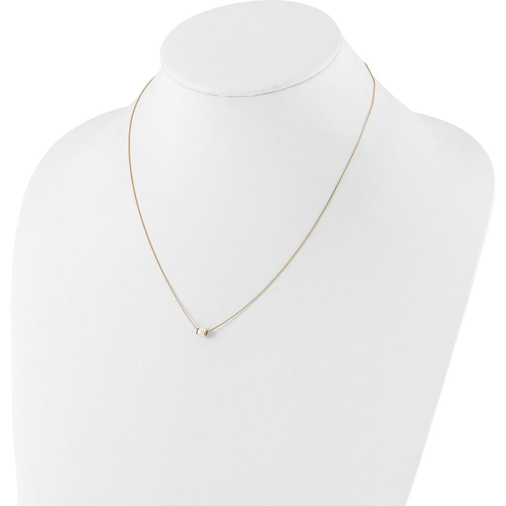 14K Yellow Gold 4-5mm Freshwater Cultured Pearl Necklace - 18" by Monteluci Fine Jewelry