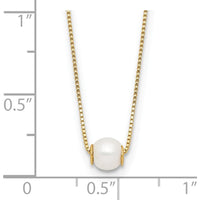 14K Yellow Gold 4-5mm Freshwater Cultured Pearl Necklace - 18" by Monteluci Fine Jewelry