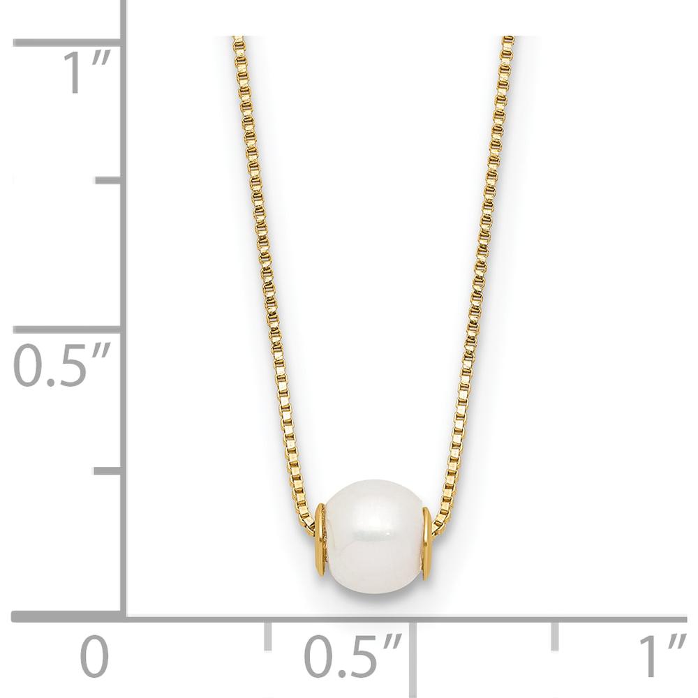 14K Yellow Gold 4-5mm Freshwater Cultured Pearl Necklace - 18" by Monteluci Fine Jewelry