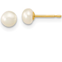 14K Yellow Gold 4-5mm Freshwater Cultured Pearl Necklace, Bracelet & Post Earrings Set by Oro Pregiato