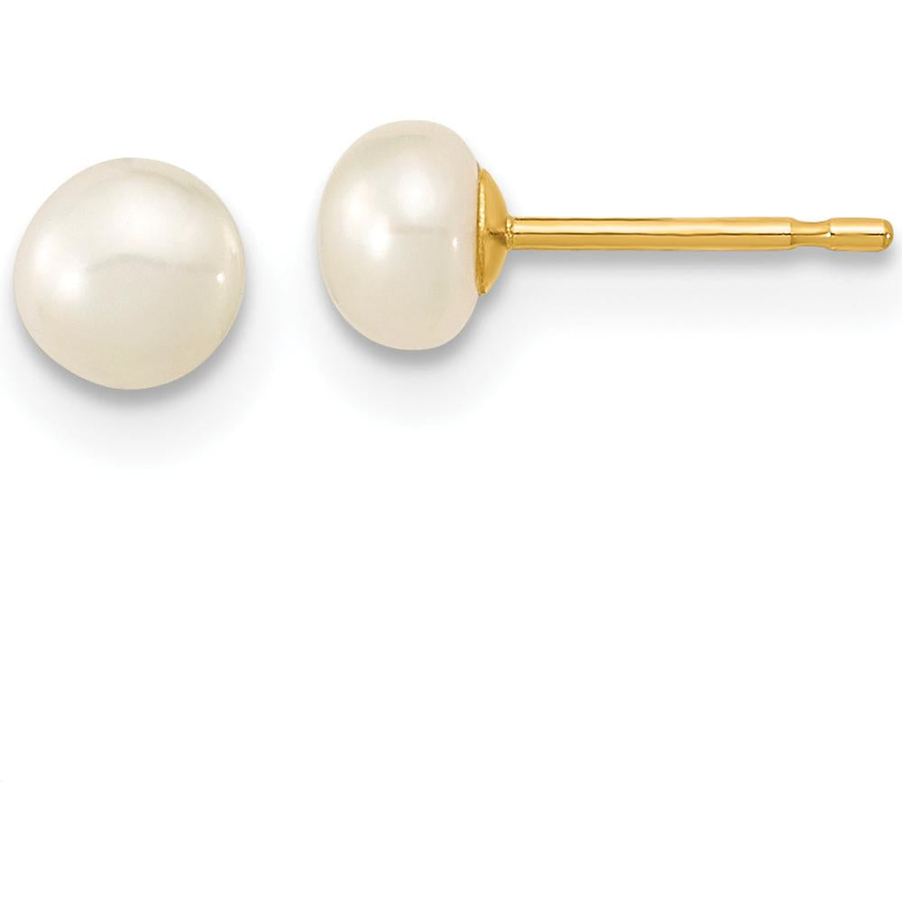14K Yellow Gold 4-5mm Freshwater Cultured Pearl Necklace, Bracelet & Post Earrings Set by Oro Pregiato