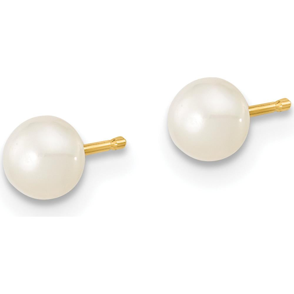 14K Yellow Gold 4-5mm Freshwater Cultured Pearl Necklace, Bracelet & Post Earrings Set by Oro Pregiato