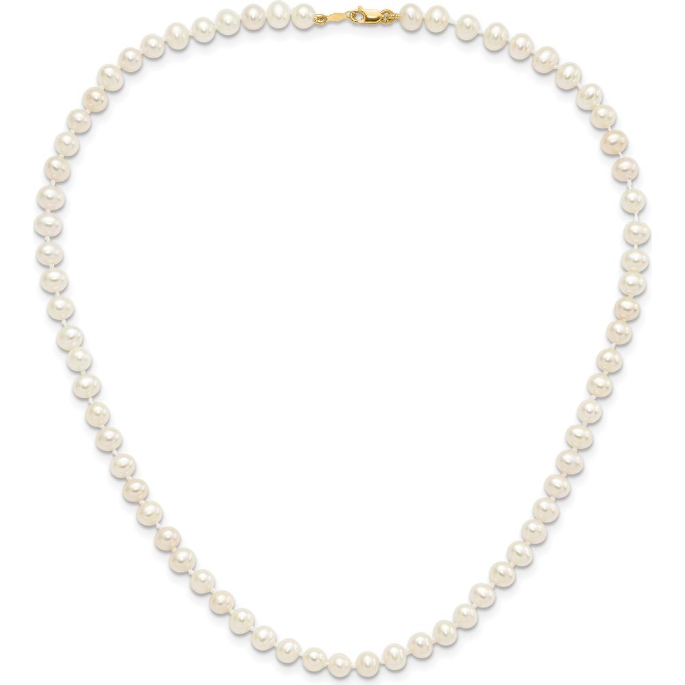 14K Yellow Gold 4-5mm Freshwater Cultured Pearl Necklace, Bracelet & Post Earrings Set by Oro Pregiato