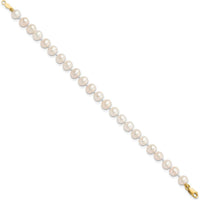 14K Yellow Gold 4-5mm Freshwater Cultured Pearl Necklace, Bracelet & Post Earrings Set by Oro Pregiato