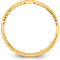 14K Yellow Gold 4.5mm Half Round Milgrain Wedding Band by Luciano & Cie
