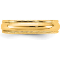 14K Yellow Gold 4.5mm Half Round Milgrain Wedding Band by Luciano & Cie