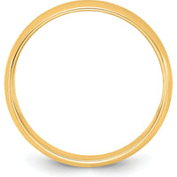 14K Yellow Gold 4.5mm Half Round Wedding Band - Polished Finish, Solid Gold, Unisex Design by Luciano & Cie