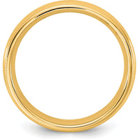 14K Yellow Gold 4.5mm Milgrain Comfort Fit Domed Wedding Band by Luciano & Cie