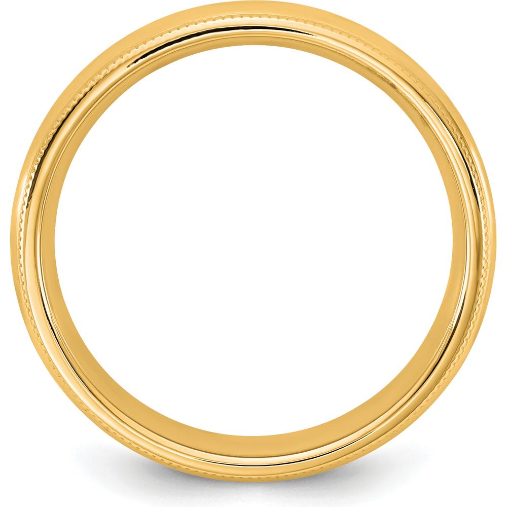 14K Yellow Gold 4.5mm Milgrain Comfort Fit Domed Wedding Band by Luciano & Cie