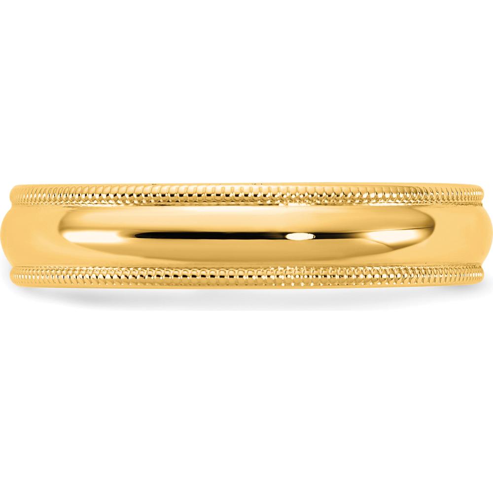 14K Yellow Gold 4.5mm Milgrain Edge Comfort Fit Wedding Band by Luciano & Cie